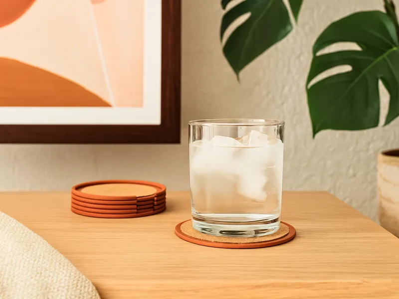 Terracotta Coaster Set with Cork