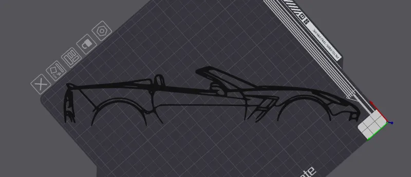 Corvette C7 Convertible Silhouette Wall Art