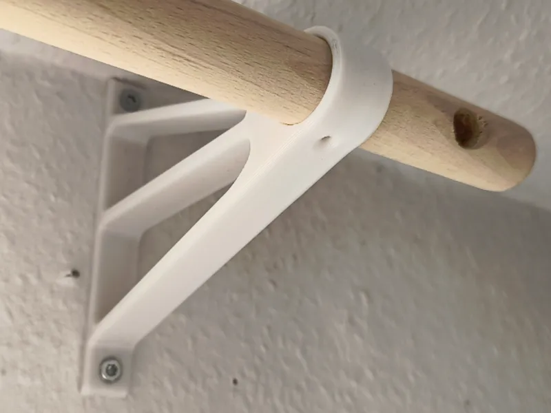 curtain rod bracket broom handle assembly