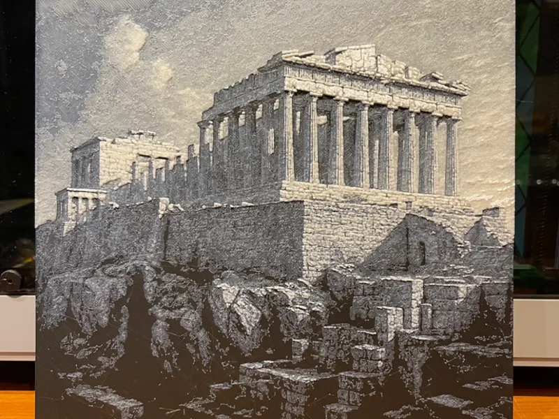 Hueforge Art Acropolis with the Parthenon