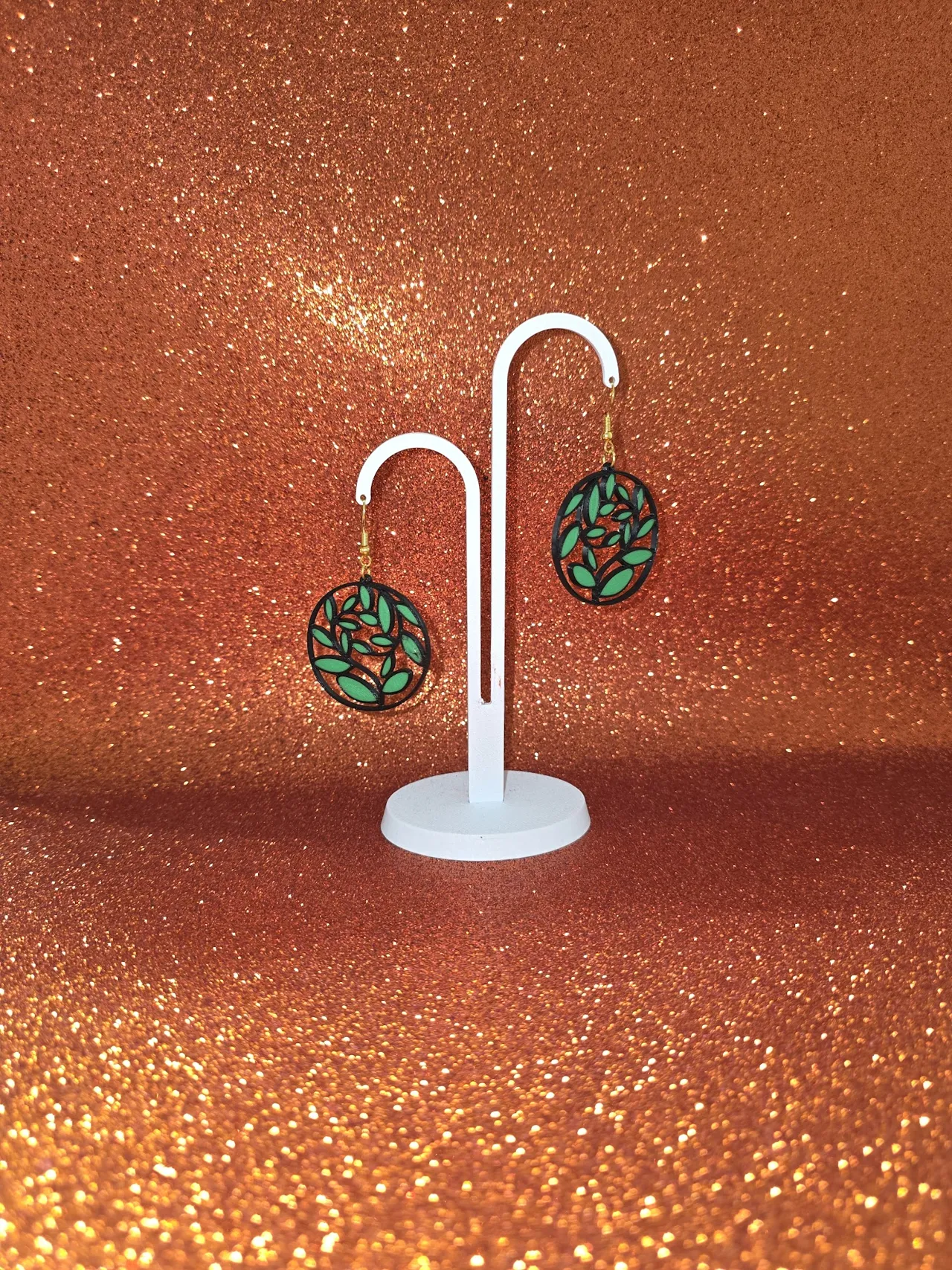 Vegetation earrings view 3