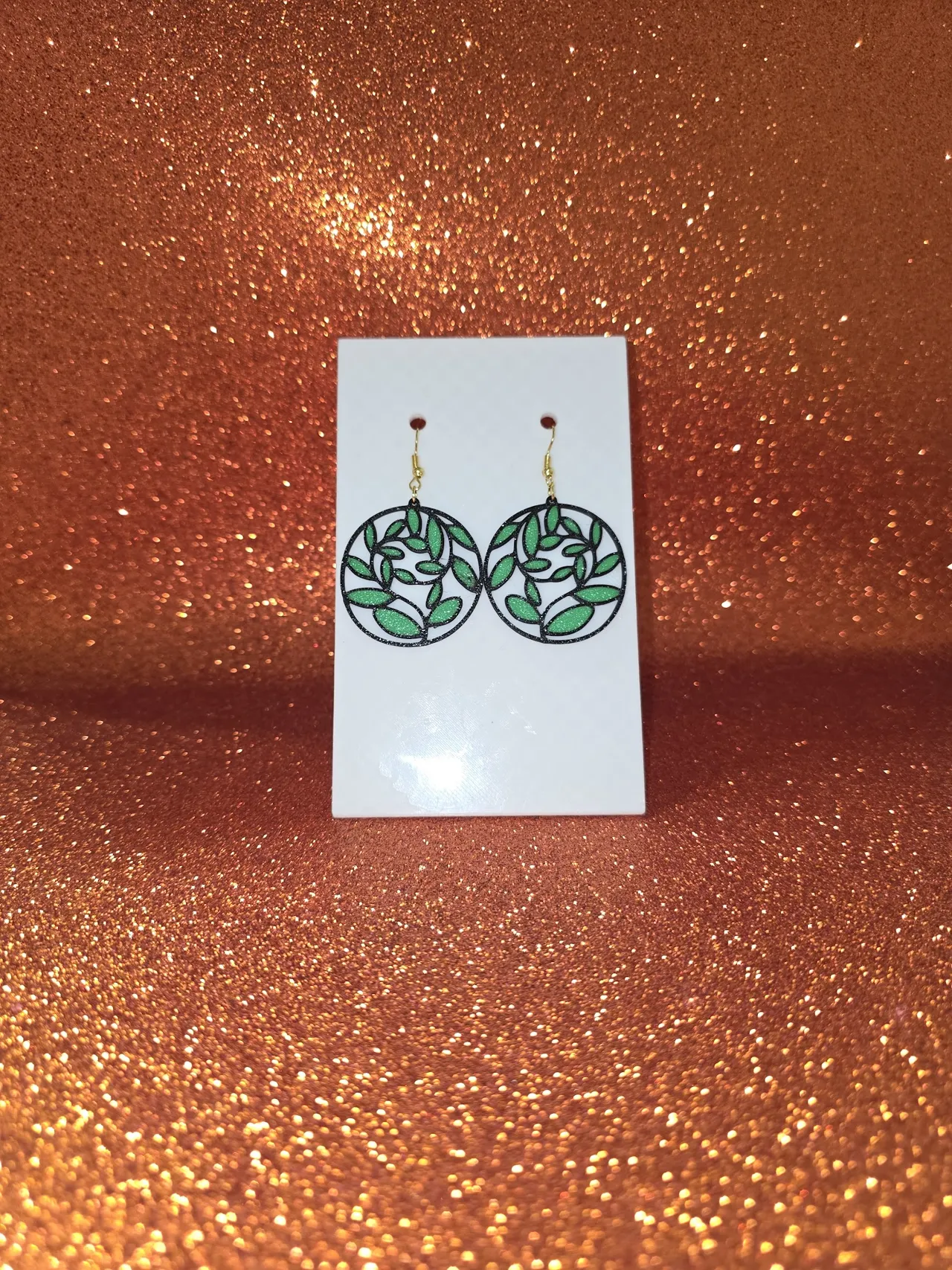 Vegetation earrings view 2