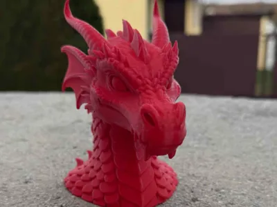 Red Dragon head bust
