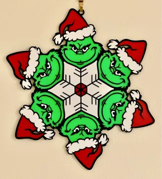 Grinch Snowflake Christmas Decoration