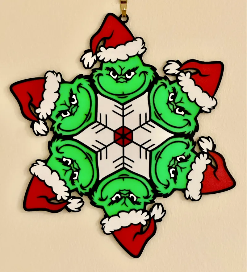 Grinch Snowflake Christmas Decoration