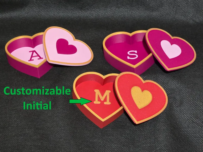 Heart Jewelry Case (with/without user Initial) 