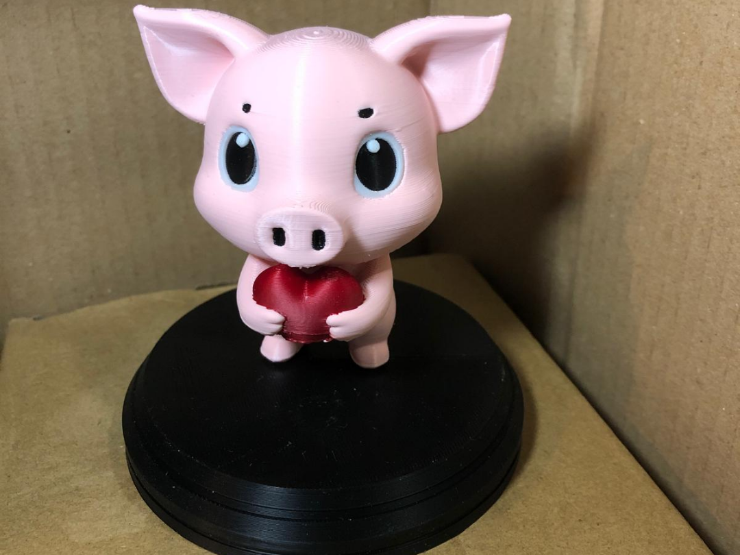 Sweet little pig with heart