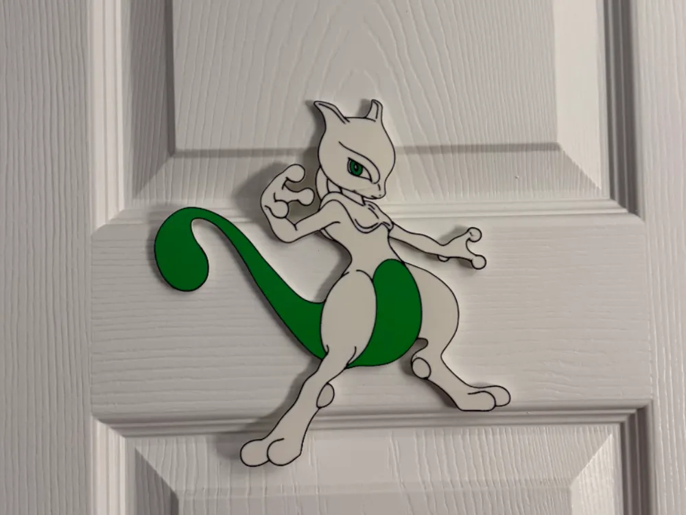 SHINEY MEWTWO WALL ART - Free 3D Print Model - MakerWorld