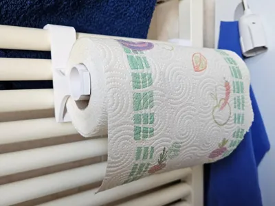 Paper Towel or Toilet Paper Holder for Heated Towel Rail