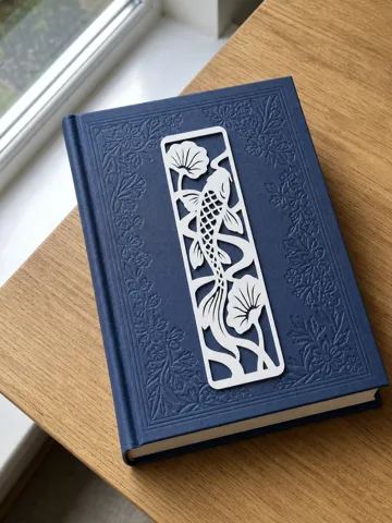 Accesorio de lectura: Koi and Lotus Bookmark | One-Color Print — vista de referencia 4