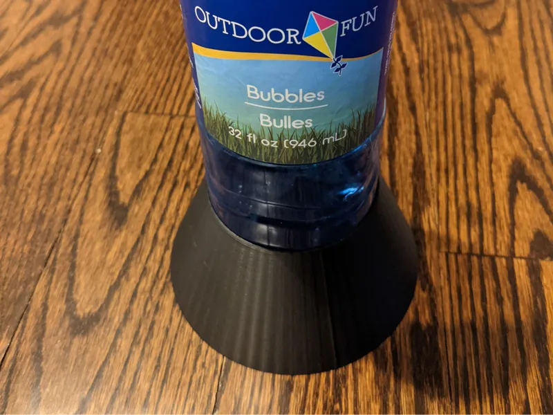 Anti-Tip Support Base for Blowing Bubbles Bottle