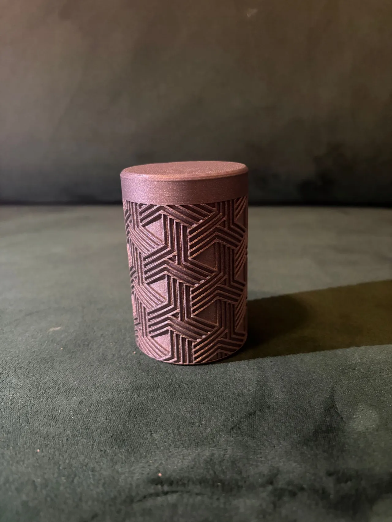 Embossed Jar (qtip? Pills? Earrings? Dices?) view 2