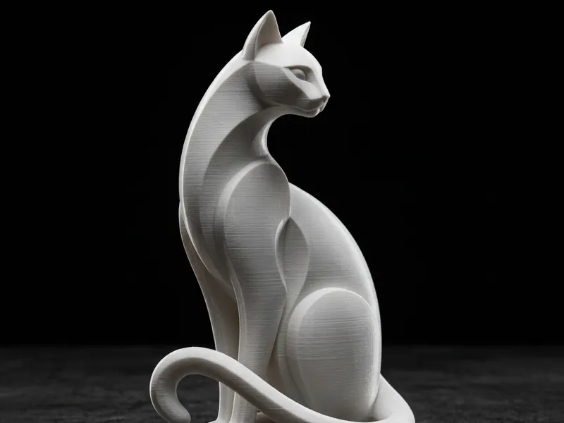 Minimalistic Geometric Cat Sculpture