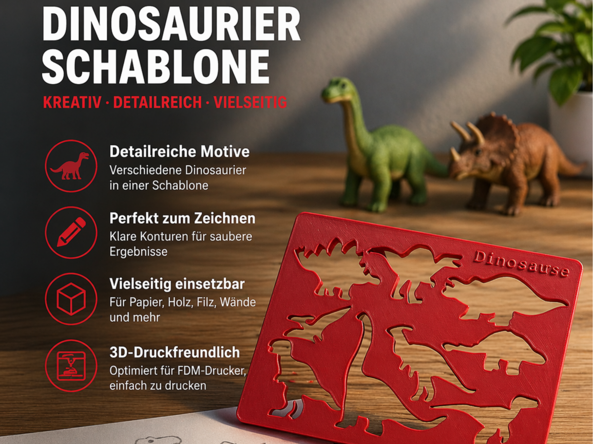 Montessori Dino-Schablone – Malhilfe für Kinder