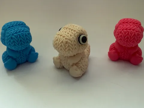 Knitted Baby T. rex – Multi Part + Keychain