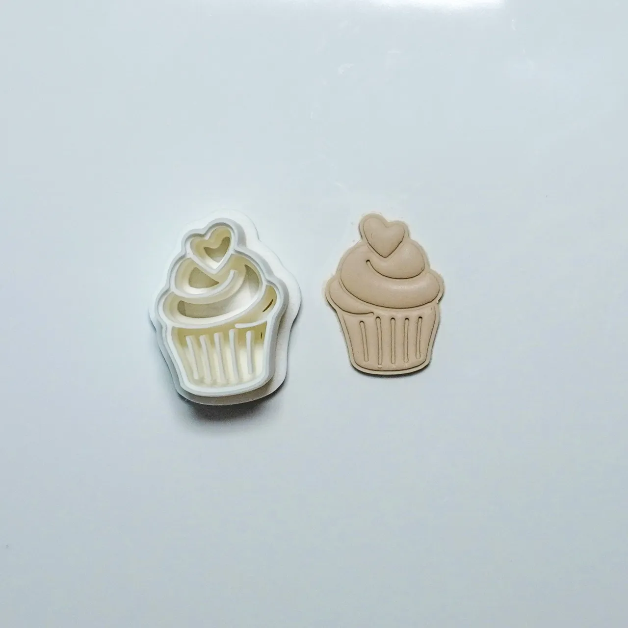 Heart Cupcake Polymer Clay Cutter Earrings view 2