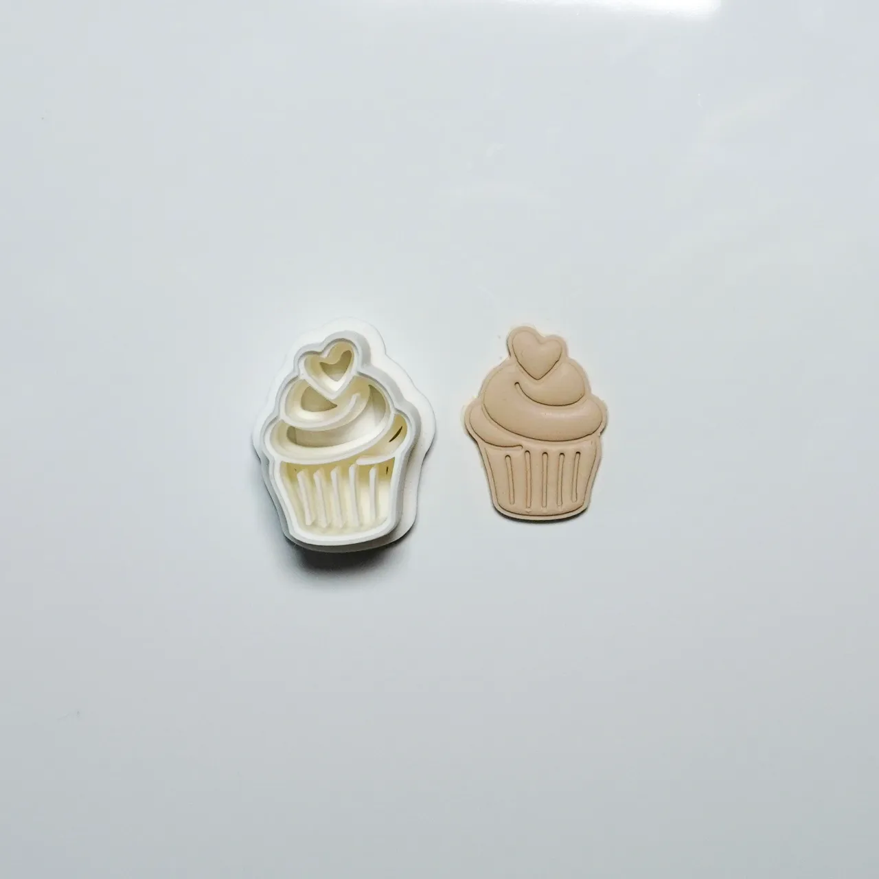 Heart Cupcake Polymer Clay Cutter Earrings view 3