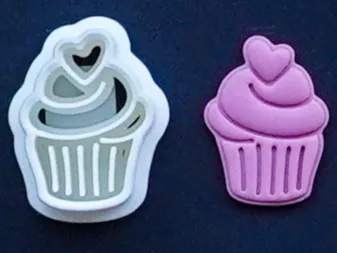 Heart Cupcake Polymer Clay Cutter Earrings