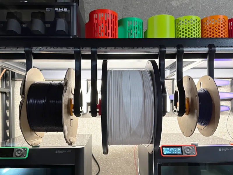 over/engineered filament spool hanger system