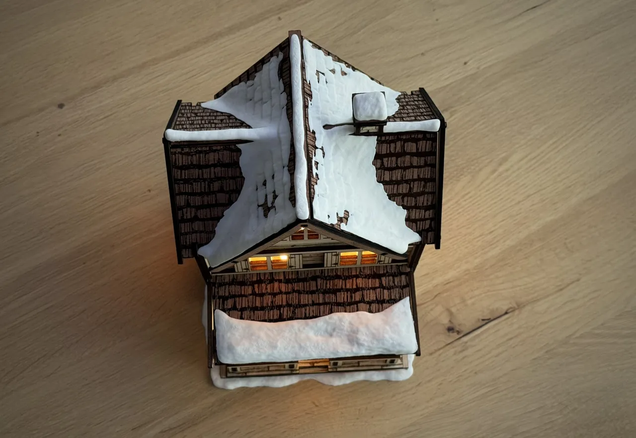 Winter Cottage LED Lamp view 3