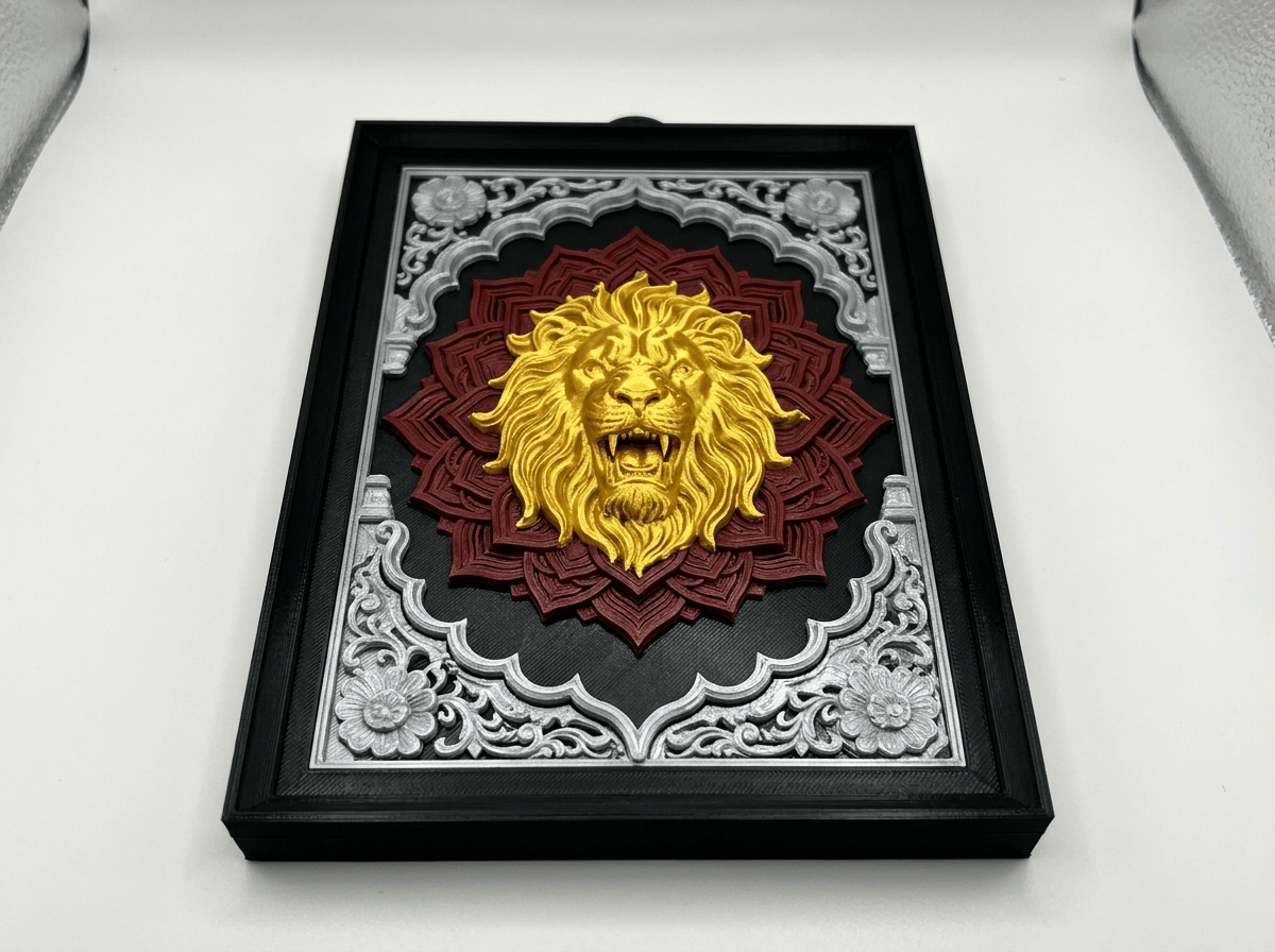 Majestic Roaring Lion Mandala Wall Plaque