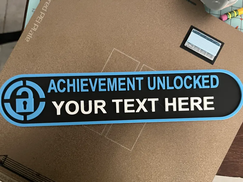 Achievement Unlocked Badge - Customizable W/WO AMS