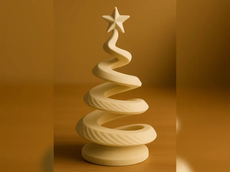 Twisted Ribbon Christmas Tree – 3D Print