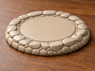 Round Stone Base – Natural Rock Texture