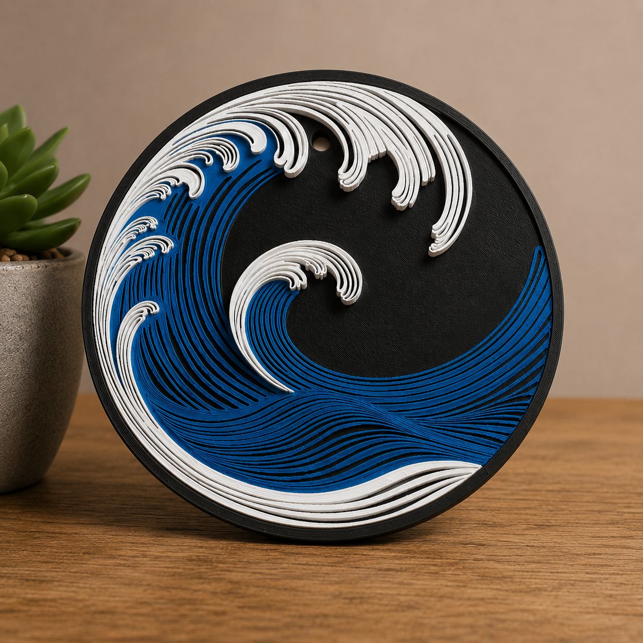 Miniatura 1 do modelo 3D Ocean Wave Layered Wall Art