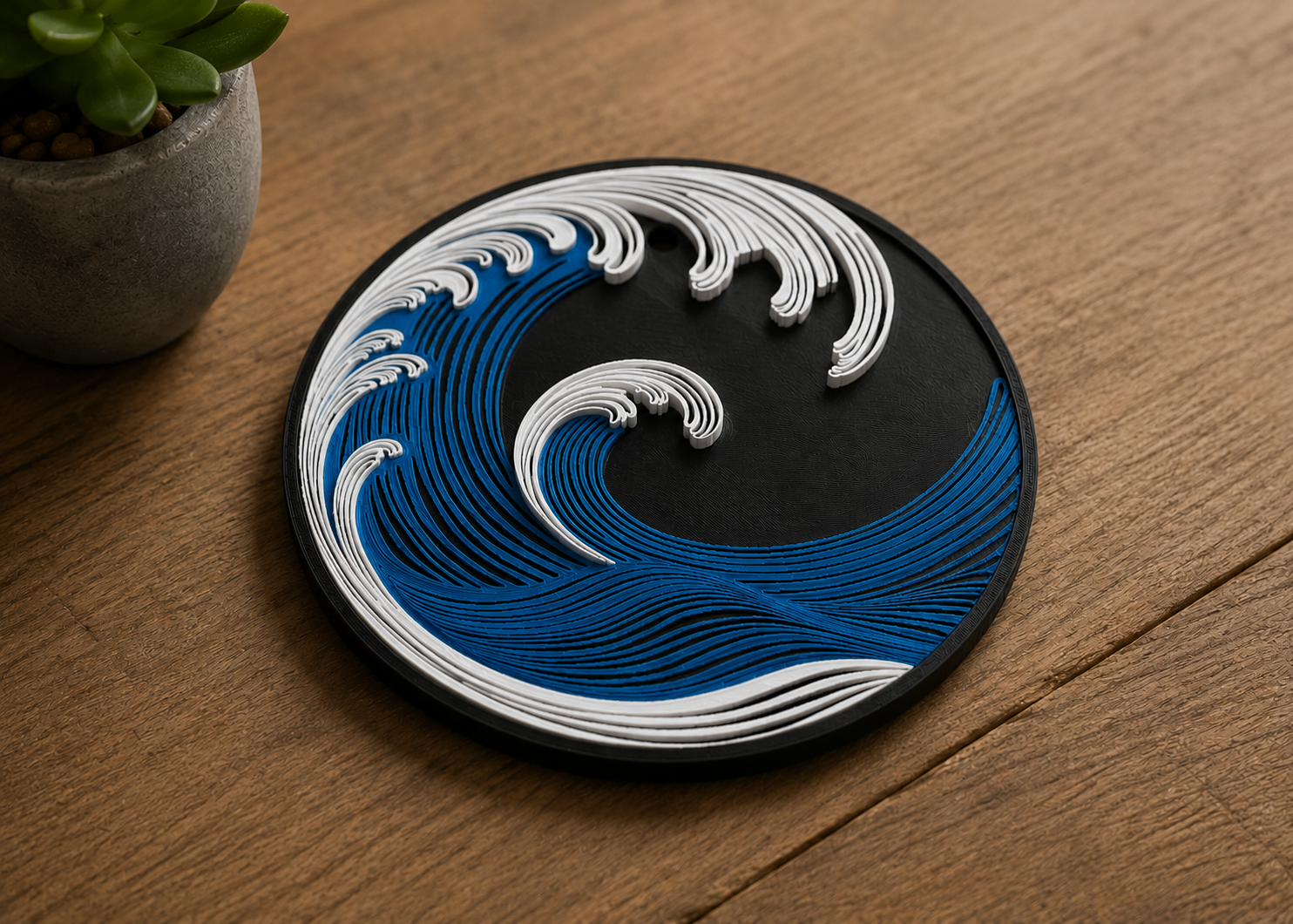 Miniatura 2 do modelo 3D Ocean Wave Layered Wall Art