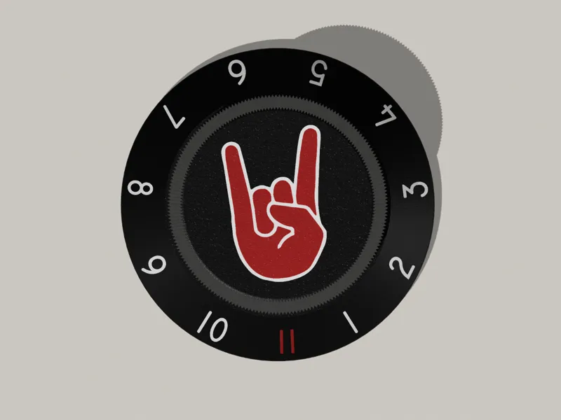 Guitar Volume Knob - Metal Horns