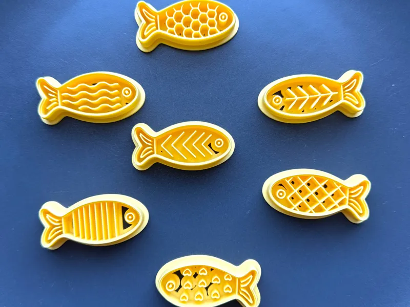 Fish Polymer Clay Cutter Set Pins Charms Keychains