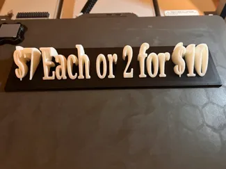 Vendor Tag $7 each or 2 for $10
