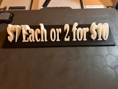 Vendor Tag $7 each or 2 for $10