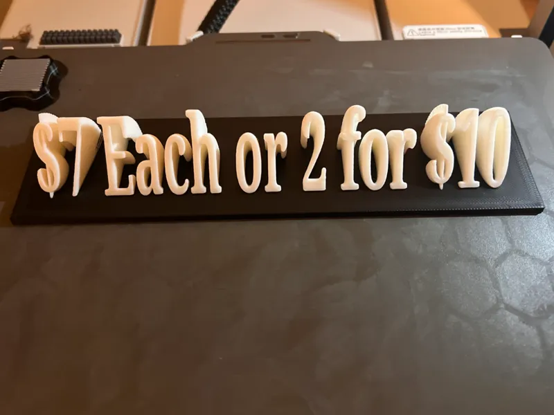 Vendor Tag $7 each or 2 for $10