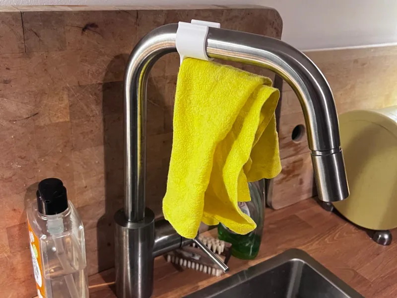 Kitchen Cloth Holder for Ø26mm Faucet  | no tools