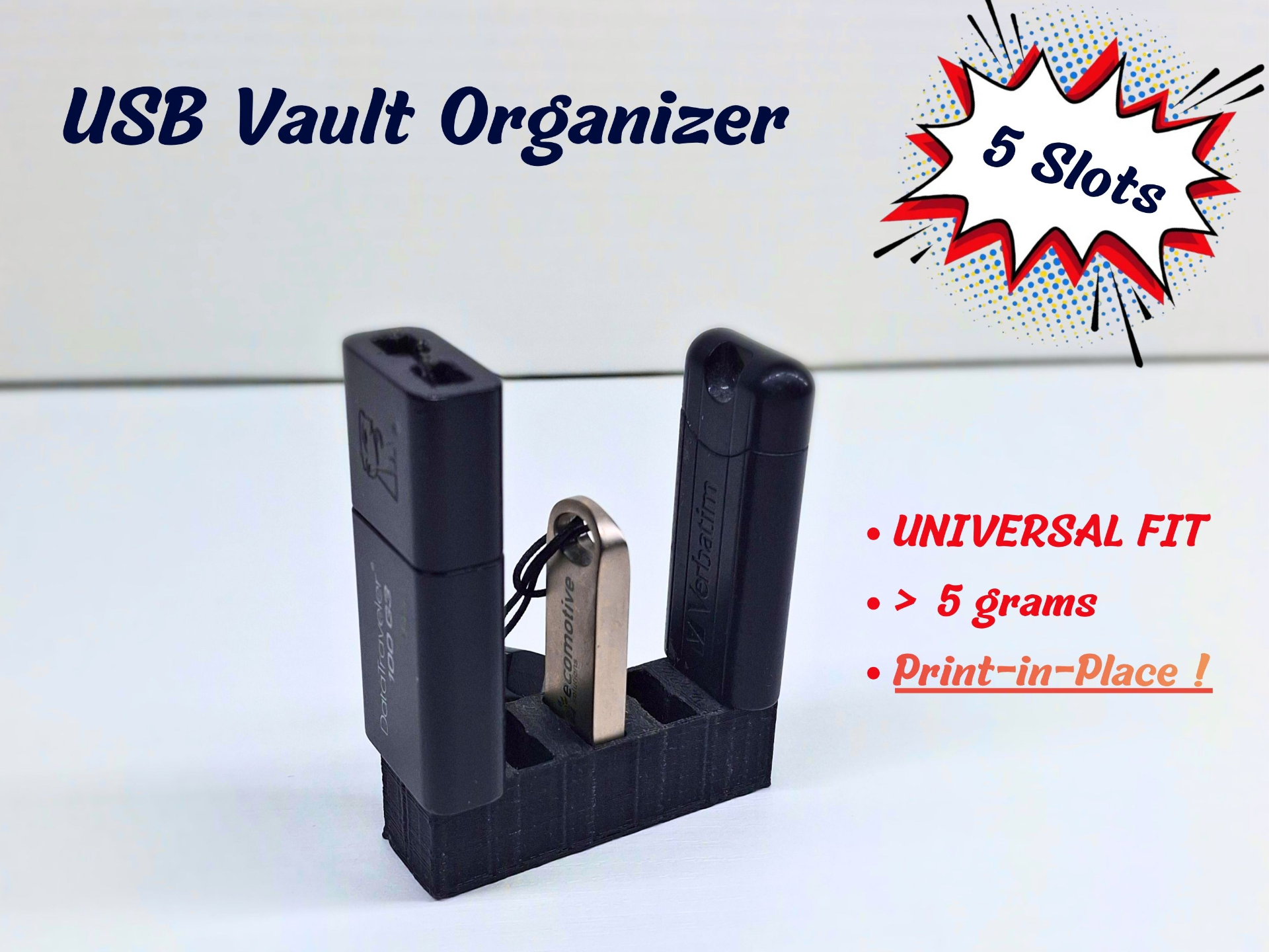 USB Vault Organizer (5 Slots)
