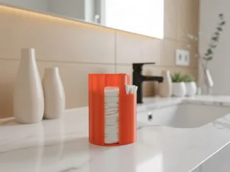Modern cotton pad and cotton swab organizer
