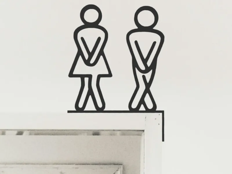 WC Toilette Türrahmen/Ecke Mann und Frau
