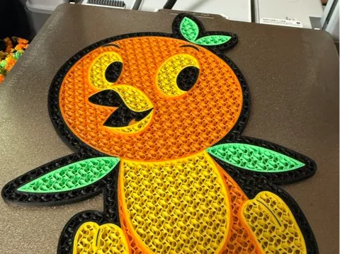 Letrero o emblema decorativo: Orange Bird Pinboard — referencia de MakerWorld