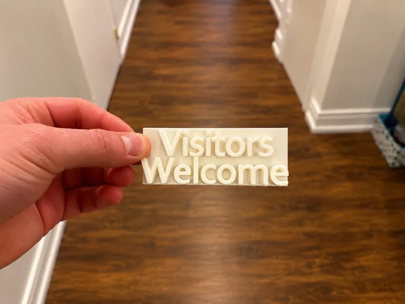 Visitors Welcome Sign