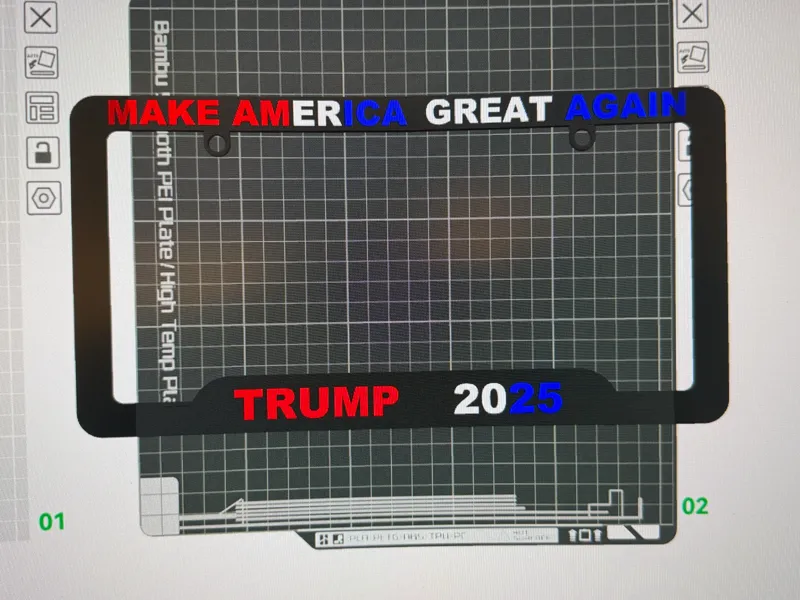 MAKE AMERICA GREAT AGAIN 2025 LICENSE PLATE FRAME