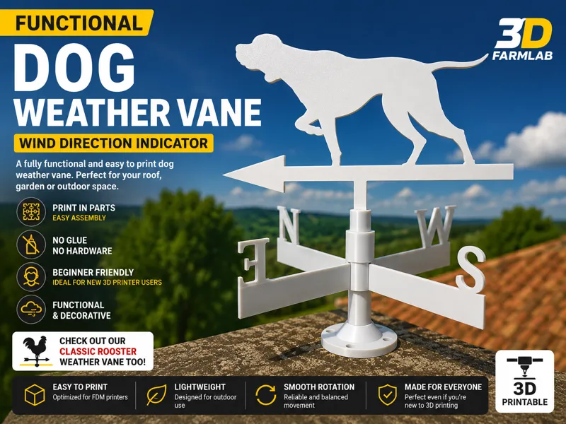 Functional Dog Weather Vane - Wind Indicator