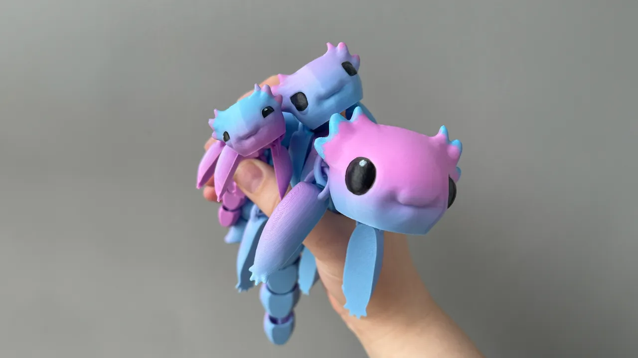 Articulated Happy Axolotl view 3