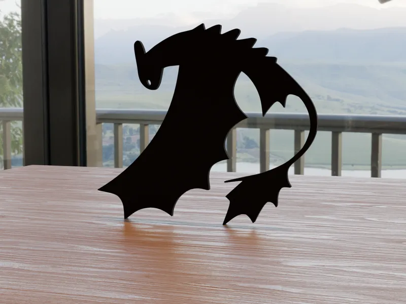 Toothless/Furia nocturna  Silhouette Wall Art 