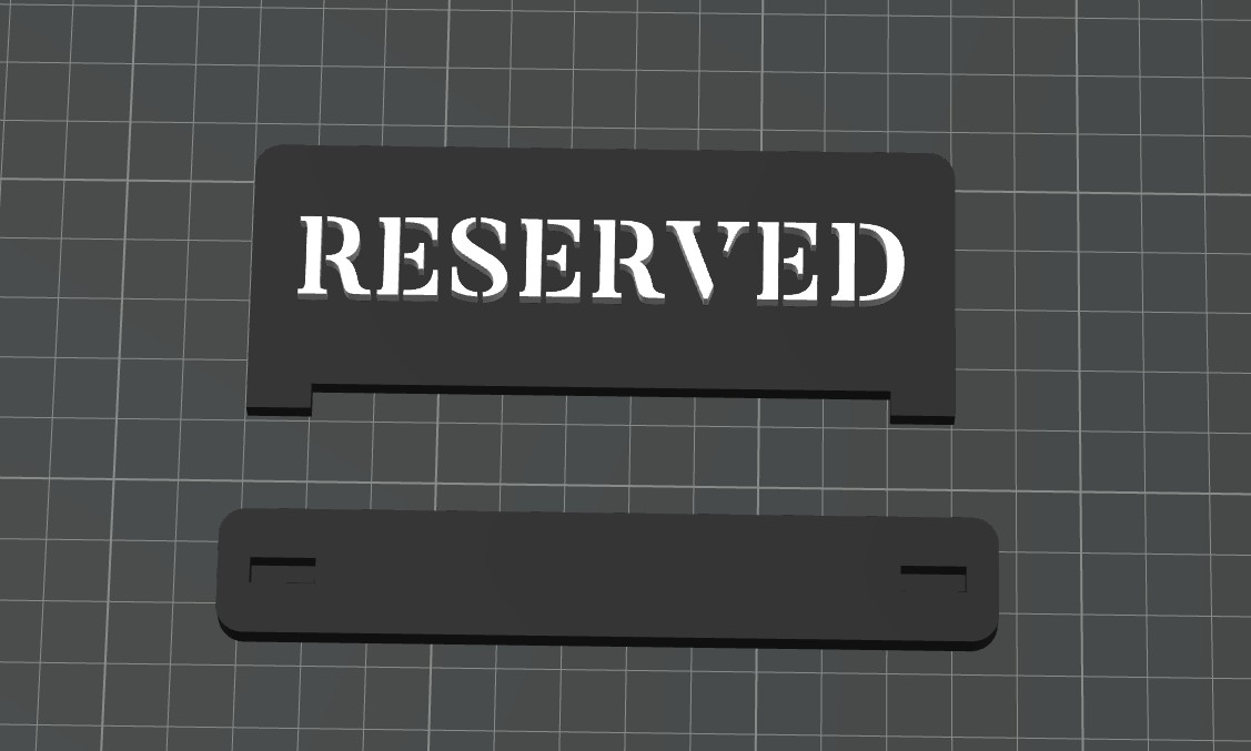 Minimalist RESERVED Restaurant Table Sign
