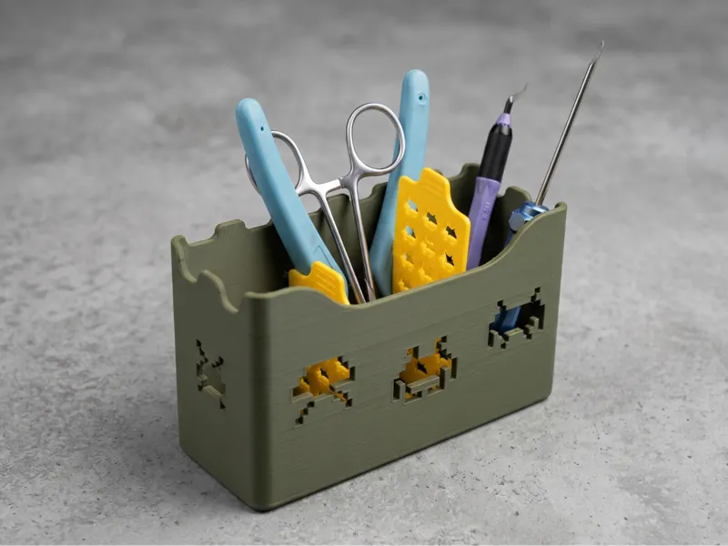 Retro "Space Invaders" Desk & Tool & Pen Organizer