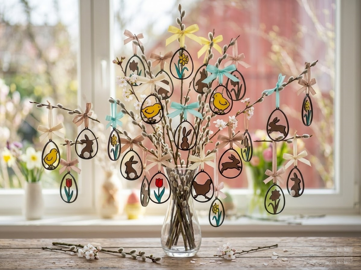 Ostern pur: Brillante 5-Layer AMS Anhänger