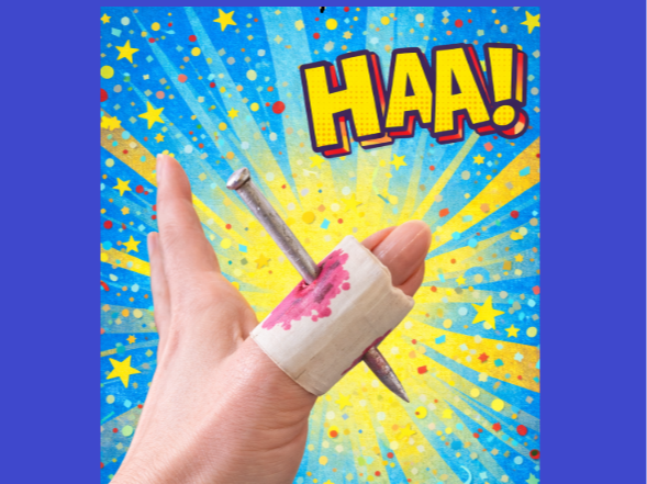 Ouch! Nail Through Finger Prank