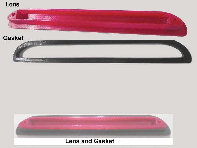 3rd Brake Light Red Lens cover and Gasket